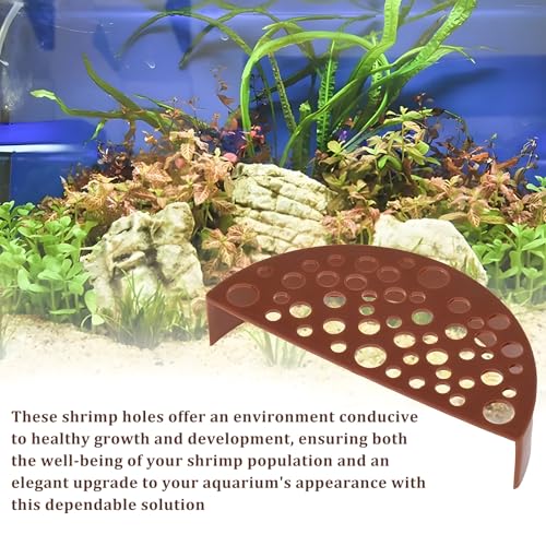 2 Pcs Shrimp Cave, Hideout Hides for Aquarium Hide Cave Fish Tunnel Hides for Shrimps Breeding Hiding Aquarium Fish Tank Accessories Decor (Light Brown + Green)