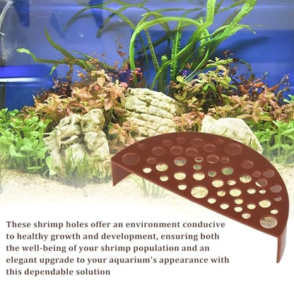 2 Pcs Shrimp Cave, Hideout Hides for Aquarium Hide Cave Fish Tunnel Hides for Shrimps Breeding Hiding Aquarium Fish Tank Accessories Decor (Light Brown + Green)