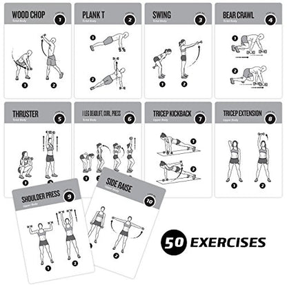 NewMe Fitness Dumbbell Workout Cards, Instructional Fitness Deck for Women & Men, Beginner Fitness Guide to Training Exercises at Home or Gym (Dumbbell, Vol 1) - style: Dumbbell Vol1