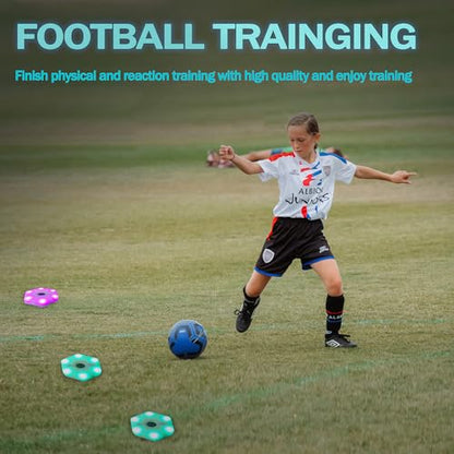 Reaction Training Light Speed Agility Improvement Reaction Lights Training Pods for Soccer Basketball Boxing Training (8 Lights/Set)