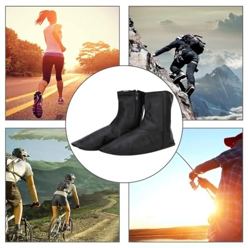 1Pair Muslim Leather Socks, Unisex Socks Zips Stockings, Islamic Thermal Prayer Winter Socks with Fleece Lined Sizes 35 to 45 (35-black) - size: 35