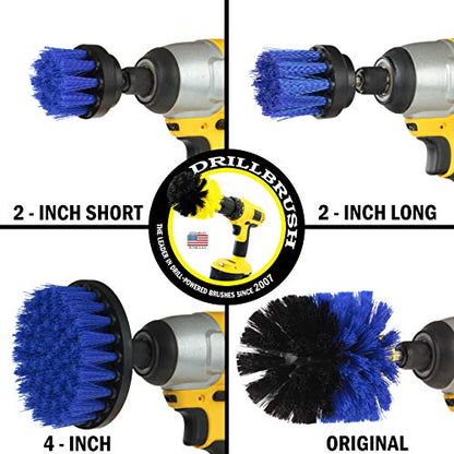 Marine Cleaning Supplies - Brush Kit for a Clean Boat - Boat Accessories - Tank Cleaner Tool Set - Hull and Deck Scrubbing Set - Professional Pool Cleaning Brushes - Aquarium Scrubber - Water Vessels - color: Blue