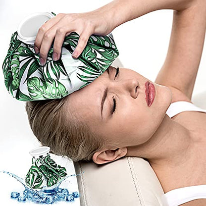 Nuanchu 3 Pieces Ice Bags for Injuries Reusable Ice Pack Hot Cold Water Bag 6, 9, 10 Inches Hot Cold Therapy and Pain Relief Pain Screw Top for Sports Knee Head Leg(Hawaiian Style) - style: Hawaiian Style