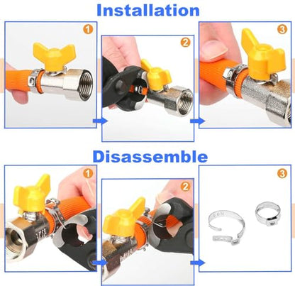 50Pcs(20.3mm-23.5mm)3/4" Single Ear Hose Clamp Hose Crimp Clamps Ear Crimp Rings Ear Stepless Hose Clamp Pinch Clamps for Hose Pipe Clamp Tools (3/4inch) - size: 3/4inch