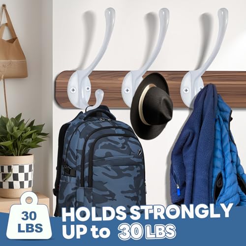 Wall Hooks for Hanging, 25-Pack Heavy Duty Metal Coat Hooks, for Living Room, Bathroom, Kitchen, Bedroom for Towel, Hat, Key, Closet, Bag (White) - color: 25pack-White