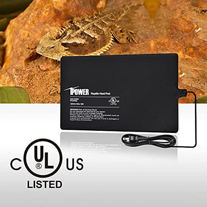iPower 8 by 12-Inch 16W Reptile Heat Mat, Under Tank Warmer Terrarium Heat Pad for Turtles Lizards Frogs and Other Small Animals, Multi Sizes - size: 8" x 12", style: Heat Pad
