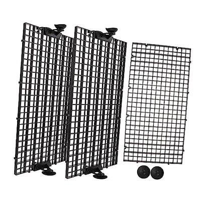 Abaodam 1set Fish Tank Divider Aquarium Separator for Fish Isolation High-Transparency Mesh Panels Includes Cups for - color: Black