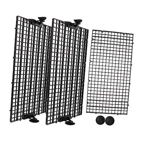 Abaodam 1set Fish Tank Divider Aquarium Separator for Fish Isolation High-Transparency Mesh Panels Includes Cups for - color: Black