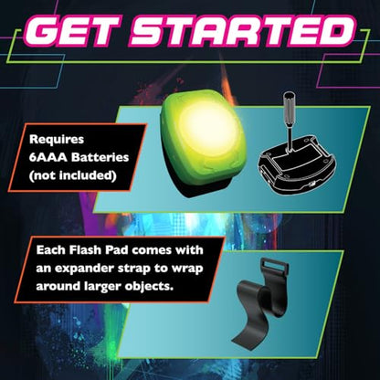MindWare Flex Flash Reflex Training Game for Kids & Adults – Fast-Paced Reaction Speed Game with Wearable Light-Up Pads, 1–3 Players, Ages 6+