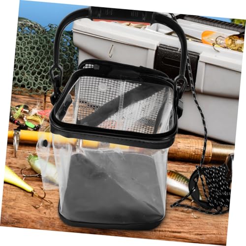 Yardwe Thick Fishing Bucket Portable Folding Live Fish Container Anti-Leak Design for Outdoor Fishing Camping