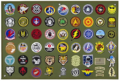 Tactical Patch Display Panel Holder Board for Military Army Combat Morale Uniform Hook and Loop Emblems, 24 Inches x 36 Inches (Medium), No Patches Included - color: Green, Medium