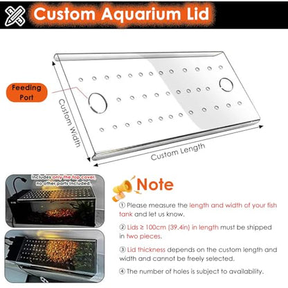 LZMZMQ Custom Size Aquarium Lid, Clear Acrylic Sheet Fish Tank Canopy, Home Outdoor Porch Anti-Fish Jump Cover, Avoid Cat Catching Fish, Top Mount(L40xW20cm/15.7x7.9in) - size: L40xW20cm/15.7x7.9in