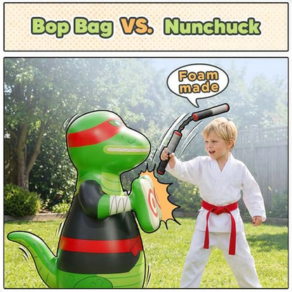 iPlay, iLearn Kids Inflatable Punching Bag, Toddler 49" Blow up Boxing Toys | Kids Bop Bag, Training Bopper W/Ball Toss Game, Indoor Outdoor Fun Sports Activity, Birthday Gift 3 4 5 6 7 8-12 Yr Child Boy
