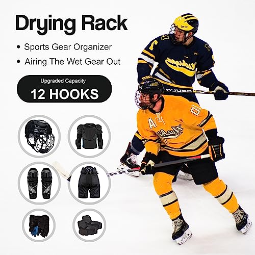 Hockey Equipment Drying Rack for Ice Field Hockey Football Baseball Softball Lacrosse Stuff Sports Gear Organizer Dryer Hanger Hockey Player Lover Small Hockey Tools Things Gadgets Hockey Gift Ideas