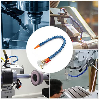 Waziaqoc Adjustable Magnetic Base with Round Nozzle Coolant Pipe Hose | 1/4PT Thread, Flexible Water Oil Coolant, For Drainage Polishing, Gems Jade Stones - size: 1pc Round Nozzle Hose with Magnetic Base