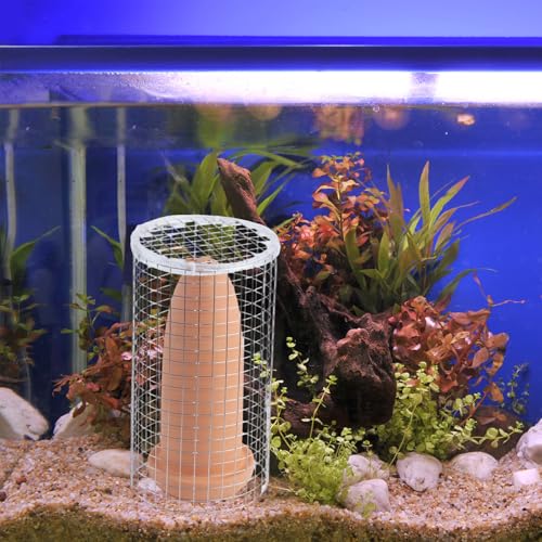 Saim Fish Breeding Cones Cave, Ceramic Spawning Breed Cone, 9.94 inch | Spawning Slates for Fish Tank, Spawning Barrels for Discus Fish Angelfish, with Isolation net