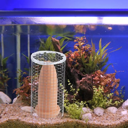 Saim Fish Breeding Cones Cave, Ceramic Spawning Breed Cone, 9.94 inch | Spawning Slates for Fish Tank, Spawning Barrels for Discus Fish Angelfish, with Isolation net