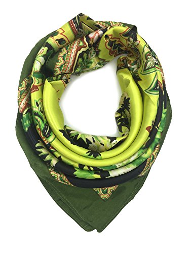 YOUR SMILE Silk Like Scarf Women's Fashion Pattern Large Square Satin Headscarf Headdress - color: 122