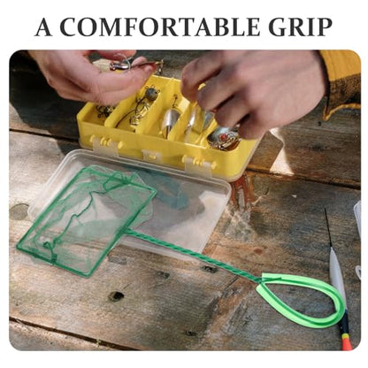 VICASKY 2pcs Small Fine Mesh Fish Nets with Square Frame for Aquarium and Fish Tank Cleaning, Portable Handheld Shrimp and Goldfish Net for Pond and Home Use