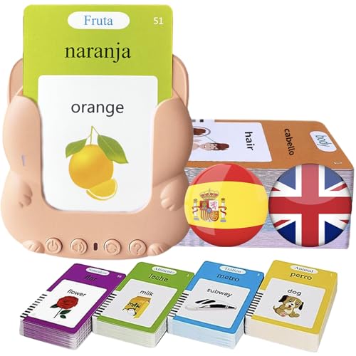Bilingual Talking Flash Cards for Kids - Test Mode, Spanish - color: Spanish Orange