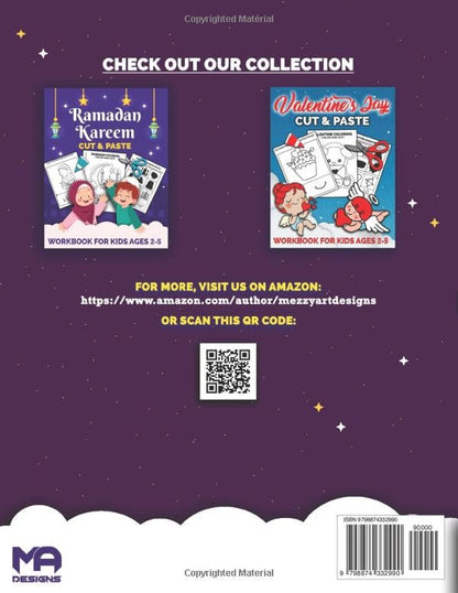 Ramadan Kareem Cut and Paste Workbook for Kids Ages 2-5: Fun and Creative Ramadan Scissor Skills Workbook - A Beautiful Gift Activity Book for Kids, ... Crafts (Scissor Skills Preschool Workbooks)