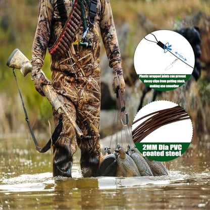 Texas Duck Decoy Rigs Weights Tangle Free Duck Hunting Decoy Rigs with A Large Gold Padded Carabiner, Waterfowl Decoy Rigs Anchors for Duck Hunting 12pack - color: 4 OZ 36 In