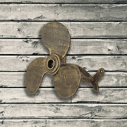 Garden Hose Holder Boat Propeller 10.5 Inch Cast Iron Bronze - color: Boat Propeller - Bronze