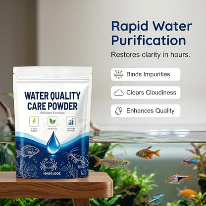 Aquatic Care Powder for Pond and Aquarium, 2026 Upgrade Aquatic Care Powder for Fish Shrimp & CrabEasy-Mix Pond and Aquarium Water Care Support, Maintenance Friendly Daily Water Care, 100g (3)