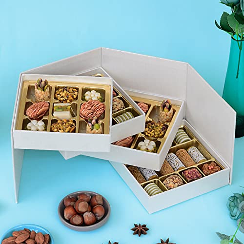 Layla’s Delicacies Mediterranean Special Occasion Gift Box - Handmade Healthy Mixed Nutty Flavors Pastries - Halal, Vegetarian, Gluten Free - 46 Bite-Size Treats - color: Special Occasion Gift Box, size: 46 Count (Pack of 1)