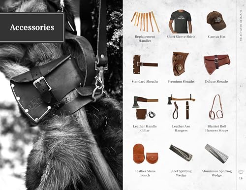 1844 Helko Werk Made in USA Genuine Leather Axe Hangers Pair Brown (8878A) | Frontier Collection Premium Leather Wall Hanging Straps Adjustable Buckle for Axes Hatchets Tools for Heavy Duty Display - color: Brown