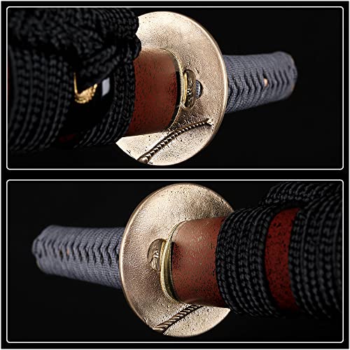 siwode Katana Handmade Full Tang Sharp, Alloy Tsuba Japanese Samurai Sword High Carbon Steel 1060,T10 1095, 40-Inch - color: Dragen fly