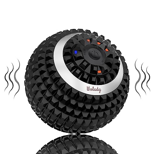 Vibrating Massage Ball 4-Speed High-Intensity Fitness Yoga Massage Roller, Relieving Muscle Tension Pain & Pressure Massaging Balls (Black) - color: Black