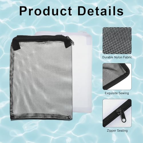 10 Pcs Media Bags for Aquarium with Zipper, 7.8 X 5.9 Inch Fish Tank Fine Mesh Bag for Fish Tank Activated Carbon, Ceramic Rings
