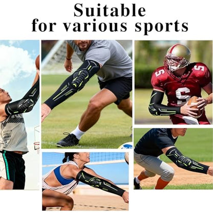 Padded Arm Sleeves – Football, Basketball, Volleyball & Soccer Elbow Forearm Protection for Men & Women (1 Pair) - size: L-Large