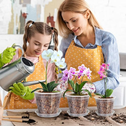 FUIJOL 6 Pack Clear Plant Saucer 4 Inch, Durable Plant Drip Trays Saucers for Pots, No Holes Water Catcher Trays for Indoor Outdoor Planter, Sturdy Base Plate(4", Clear) - size: 4"-6Pack