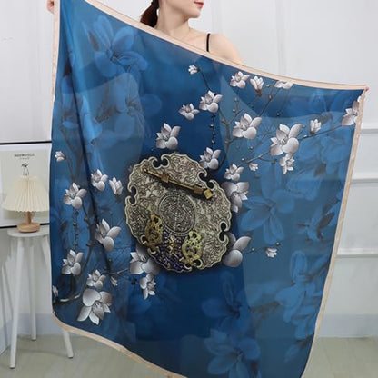 XL 43 Inch Extra Large Square Scarf Fashion Scarves Silk Feeling Hair Scarf Wrapping Scarfs Night Sleeping Headscarf - color: Ba1036