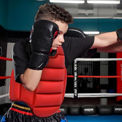 Boxing Chest Protector | Reversible Kickboxing Chest Guard,Breathable Body Protection Pad Sparring Training Accessories Martial Arts Competition - size: Large