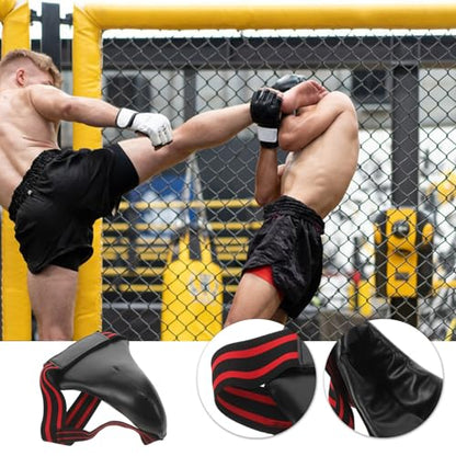 Cabilock Wear-Resistant Groin Protector Breathable Training Crotch Guard Portable Reusable Groin Guard for Taekwondo Muay Thai Boxing Sparring