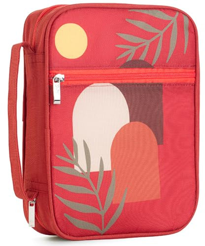 Mr. Pen- Bible Cover Case | Carrying Book Case with Durable Handle and Zippered Pocket, Bible Protective Church Bag for Men & Women, Christian Gifts - color: Fire Red