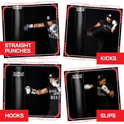 Heavy Punching Kicking Bag for Adults, Boxing, MMA, Martial Arts, Muay Thai, Strength Training Equipment, 5ft, 100 lbs, Classic Logo - style: Filled
