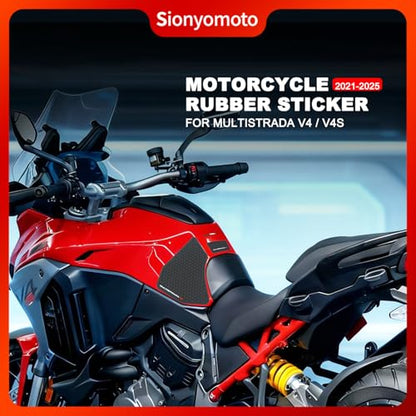 Fuel Gas Tank Pad Protector Stickers Decal Rubber Set Compatible with Multistrada V4 S V4S 2021 2022 2023 2024 2025 3pcs