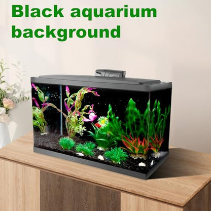 Black Aquarium Background, Static Cling Fish Tank Background 17.7 x 31.5 In | Vinyl Aquarium Backdrop Sticker, Self-adhesive Fish Tank Wallpaper Decoration - size: 31.5"x17.7"