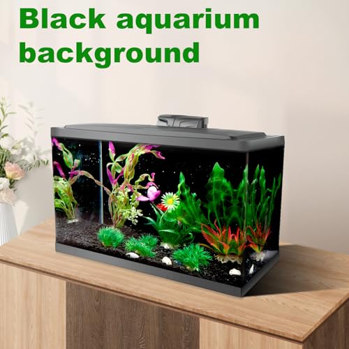 Black Aquarium Background, Static Cling Fish Tank Background 15.7 x 78.7 In | Vinyl Aquarium Backdrop Sticker, Self-adhesive Fish Tank Wallpaper Decoration - size: 78.7"x15.7"