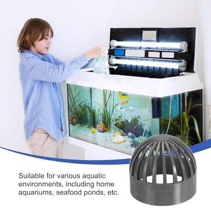 PATIKIL 3.5 Inch (90mm) Fish Cover Permeable Cap, 4 Pcs PVC Breathable Cap Aquarium Guard Fish Tank Intake Cover, Gray - color: Gray, size: 3.5Inch(90mm)