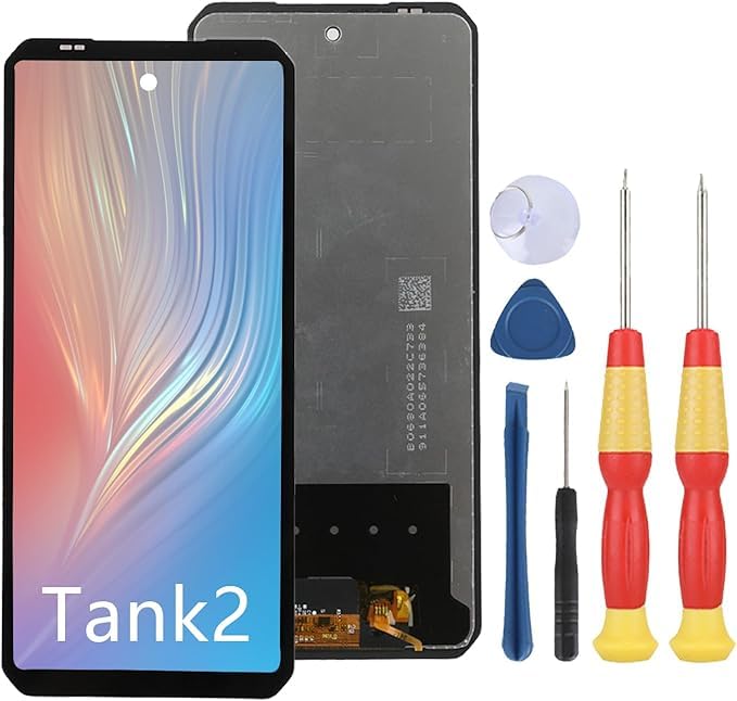 LCD Display Compatible with Unihertz Tank 2 LCD Display Touch Screen Assembly Repair Replacement Parts with Tools.