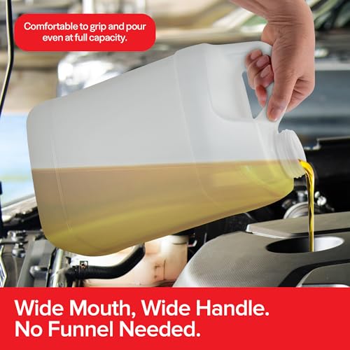 Stock Your Home 2.5 Gallon Water Jug, Made in USA — Heavy-Duty HDPE Carboy Oil Container with Secure Lid, Motor Oil Jug, Container for Used Motor Oil, Multi-Use Jug for Water, Oil & Industrial Liquids