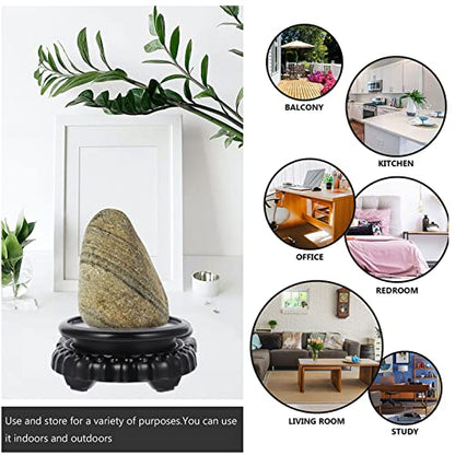 Alipis Bonsai Rotating Pedestal 5.11in Round Flowerpot Base Vase Display Stand for Tea Set Small Fish Tank Jade Home Office Flower Shop and Garden Decor