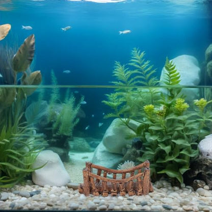 Kisangel 2pcs Mini Aquarium Bridge Decor Ceramic Fish Tank Bridge Ornament for Micro Landscape for Bonsai and Aquarium Accessories