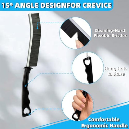 23Pcs Crevice Cleaning Brush Set, Hard Bristle Scrub Brushes Tools for Gaps | Deep Cleaning Window Groove Cleaning Brush, Grout Brush for Tile Lines, Sliding Door, Sill, Shutter, Bottle, Corner, Sink
