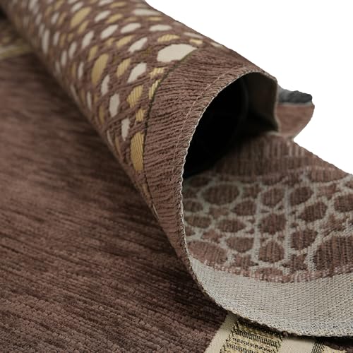 Modefa Turkish Islamic Prayer Mat - Wide Chenille Praying Mat - Multi Person Muslim Janamaz Sajada for Family - Large Gathering & Group Praying Carpet - Selcuk Star 3 Person (Beige) - color: Beige